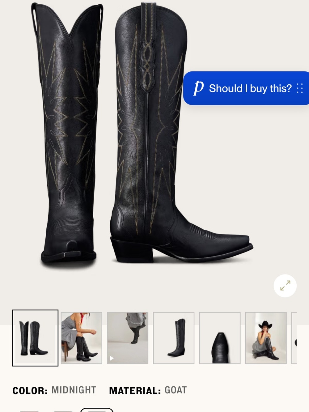 Tecovas Midnight Black Over-the-Knee Western Boots